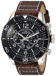 Invicta Aviator Czarny/Skóra Ø48 mm 24552