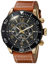 Invicta Aviator Czarny/Skóra Ø48 mm 24553
