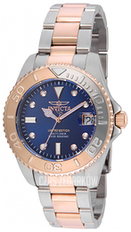 Invicta Pro Diver Niebieski/Stal w kolorze różowego złota Ø38 mm 24635