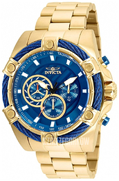 Invicta Bolt Niebieski/Stal w odcieniu złota Ø52 mm 25516