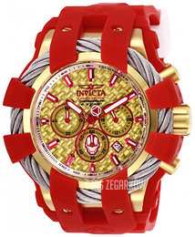 Invicta Żółte złoto/Guma Ø50 mm 26011