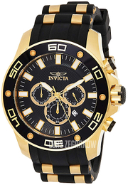 Invicta Pro Diver Czarny/Stal w odcieniu złota Ø50 mm 26086