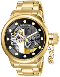 Invicta Russian Diver Czarny/18 karatowe żółte złoto Ø52 mm 26270