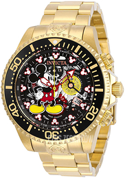 Invicta Disney Czarny/Stal w odcieniu złota Ø47 mm 27405