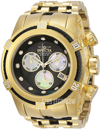 Invicta Bolt Czarny/Stal w odcieniu złota Ø53 mm 28153