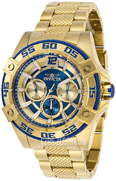 Invicta Bolt Niebieski/Stal w odcieniu złota Ø43.5 mm 29293