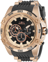 Invicta Speedway Czarny/Stal w kolorze różowego złota Ø52 mm 30109