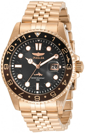 Invicta Czarny/Stal w kolorze różowego złota Ø43 mm 30624