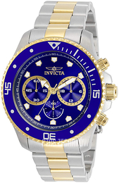 Invicta Pro Diver Niebieski/Stal w odcieniu złota Ø45 mm 30749