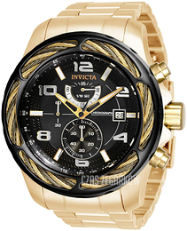 Invicta Bolt Czarny/Stal w odcieniu złota Ø53 mm 31233