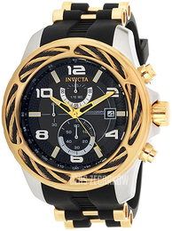 Invicta Bolt Czarny/Stal w odcieniu złota Ø53 mm 31236
