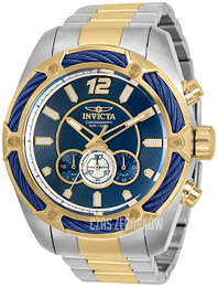 Invicta Bolt Niebieski/Stal w odcieniu złota Ø52 mm 31473
