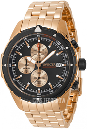 Invicta Aviator Czarny/Stal w kolorze różowego złota Ø46 mm 31497