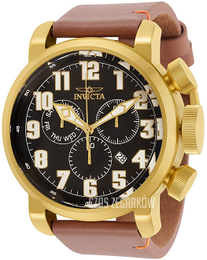 Invicta Aviator Czarny/Skóra Ø52 mm 31683