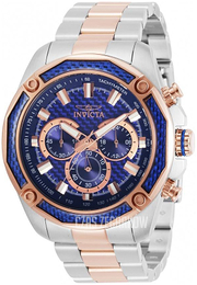 Invicta Niebieski/Stal w kolorze różowego złota Ø48 mm 32314