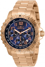 Invicta Niebieski/Stal w kolorze różowego złota Ø45 mm 32315