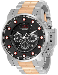 Invicta Czarny/Stal w kolorze różowego złota Ø50 mm 33410