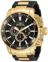 Invicta Corduba Czarny/Stal w odcieniu złota Ø52 mm 33695