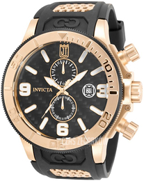 Invicta Jason Taylor Czarny/Stal w kolorze różowego złota Ø52 mm 33981