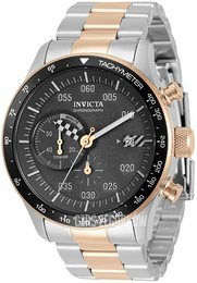 Invicta Speedway Czarny/Stal w kolorze różowego złota Ø46 mm 34057