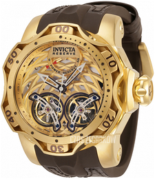 Invicta Reserve Żółte złoto/Skóra Ø52.5 mm 34476