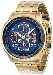 Invicta Aviator Niebieski/Stal w odcieniu złota Ø48 mm 36602