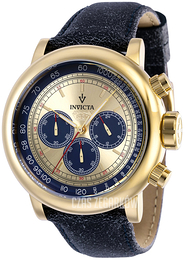 Invicta Vintage Żółte złoto/Skóra Ø48 mm 39033