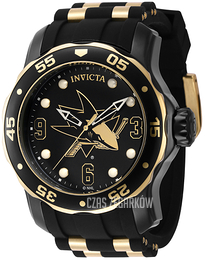 Invicta Nhl Czarny/Stal w odcieniu złota Ø48 mm 42318