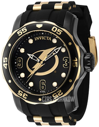 Invicta Nhl Czarny/Stal w odcieniu złota Ø48 mm 42319