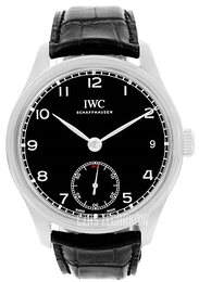 IWC Portuguese Hand-Wound Eight Days Czarny/Skóra Ø43 mm IW510202