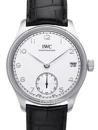 IWC Portuguese Hand-Wound Eight Days Biały/Skóra Ø43 mm IW510203