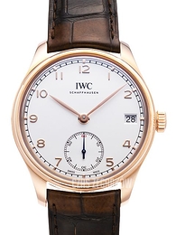 IWC Portuguese Hand-Wound Eight Days Biały/Skóra Ø43 mm IW510204