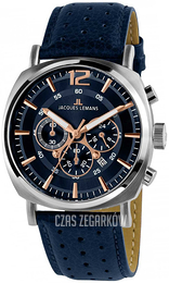 Jacques Lemans Lugano Niebieski/Skóra 1-1645I