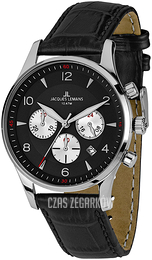 Jacques Lemans London Czarny/Skóra Ø40 mm 1-1654A