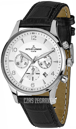 Jacques Lemans London Srebrny/Skóra Ø40 mm 1-1654B
