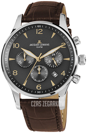 Jacques Lemans London Czarny/Skóra Ø40 mm 1-1654ZJ