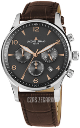 Jacques Lemans London Czarny/Skóra Ø40 mm 1-1654ZK