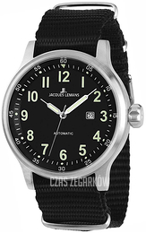 Jacques Lemans Porto Czarny/Tkanina Ø48 mm 1-1723C