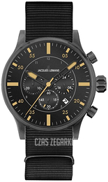 Jacques Lemans Porto Czarny/Tkanina Ø44 mm 1-1749C