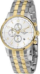 Jacques Lemans London Biały/Stal w odcieniu złota Ø44 mm 1-1844ZH
