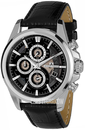 Jacques Lemans Liverpool Czarny/Skóra Ø44 mm 1-1847A