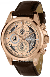 Jacques Lemans Liverpool Różowe złoto/Skóra Ø44 mm 1-1847D