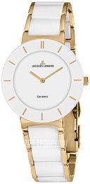 Jacques Lemans Monaco Biały/Stal w odcieniu złota Ø38 mm 1-1866F