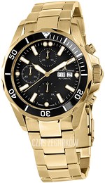 Jacques Lemans Liverpool Czarny/Stal w odcieniu złota Ø44 mm 1-1926H