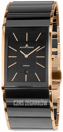 Jacques Lemans Dublin Czarny/Stal w kolorze różowego złota 1-1939B