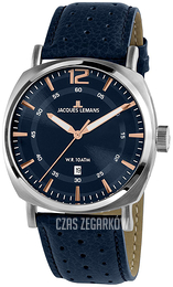 Jacques Lemans Lugano Niebieski/Skóra 1-1943C