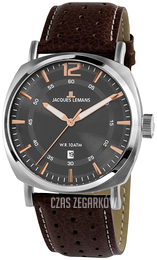 Jacques Lemans Lugano Szary/Skóra 1-1943D