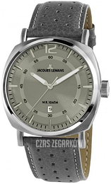 Jacques Lemans Lugano Szary/Skóra Ø42 mm 1-1943F