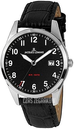 Jacques Lemans Vienna Czarny/Skóra Ø40 mm 1-2002A