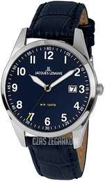 Jacques Lemans Vienna Niebieski/Skóra Ø40 mm 1-2002C